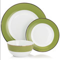 Martha Stewart Gold Rimmed 12 Piece Fine Ceramic Dinnerware Set