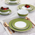 Martha Stewart Gold Rimmed 12 Piece Fine Ceramic Dinnerware Set