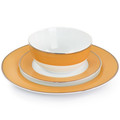 Martha Stewart Gold Rimmed 12 Piece Fine Ceramic Dinnerware Set