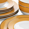 Martha Stewart Gold Rimmed 12 Piece Fine Ceramic Dinnerware Set