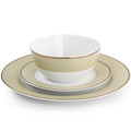 Martha Stewart Gold Rimmed 12 Piece Fine Ceramic Dinnerware Set