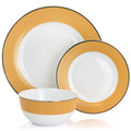 Martha Stewart Gold Rimmed 12 Piece Fine Ceramic Dinnerware Set