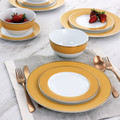 Martha Stewart Gold Rimmed 12 Piece Fine Ceramic Dinnerware Set