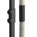 Long metal handle in gun metal floor lamp