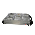 MegaChef Buffet Server & Food Warmer With 4 Removable Sectional Trays , Heated Warming Tray and Removable Tray Frame