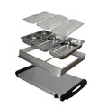 MegaChef Buffet Server & Food Warmer With 4 Removable Sectional Trays , Heated Warming Tray and Removable Tray Frame