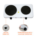 MegaChef Electric Easily Portable Ultra Lightweight Dual Burner Cooktop Buffet Range in Sleek White-view-6