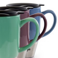 Mr. Coffee Couplet Pastel 3 Piece 15 Ounce Stoneware and Stainless Steel Travel Cups in Assorted Colors