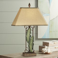 Metal banana leaves table lamp