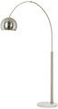 Metal brushed nickel arc floor lamp