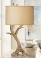 Poly faux beach wood table lamp