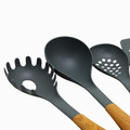 Oster Everwood Kitchen Nylon Tools Set with Wood Inspired Handles, Set of 5