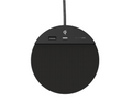 Modern Wireless Charger, with USB and USB-C Charging Outlets, Station C, Jet Black