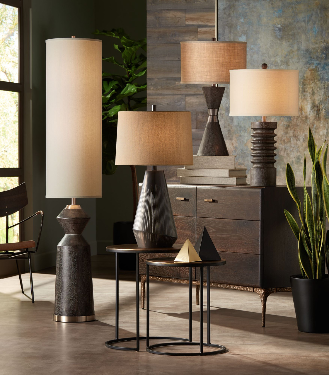 wood effect floor lamp