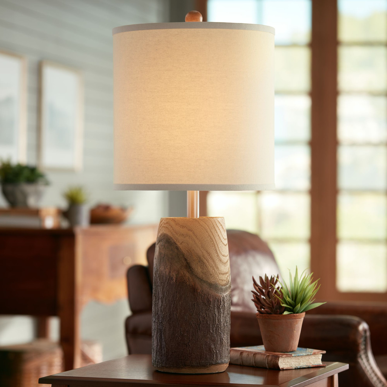 faux wood table lamp