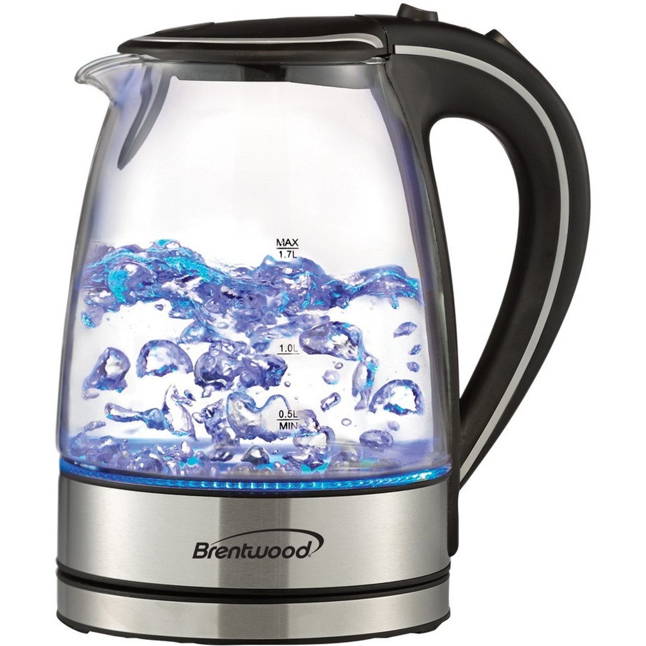 MegaChef 1.7Lt. Stainless Steel Kettle with Electric Base - Silver