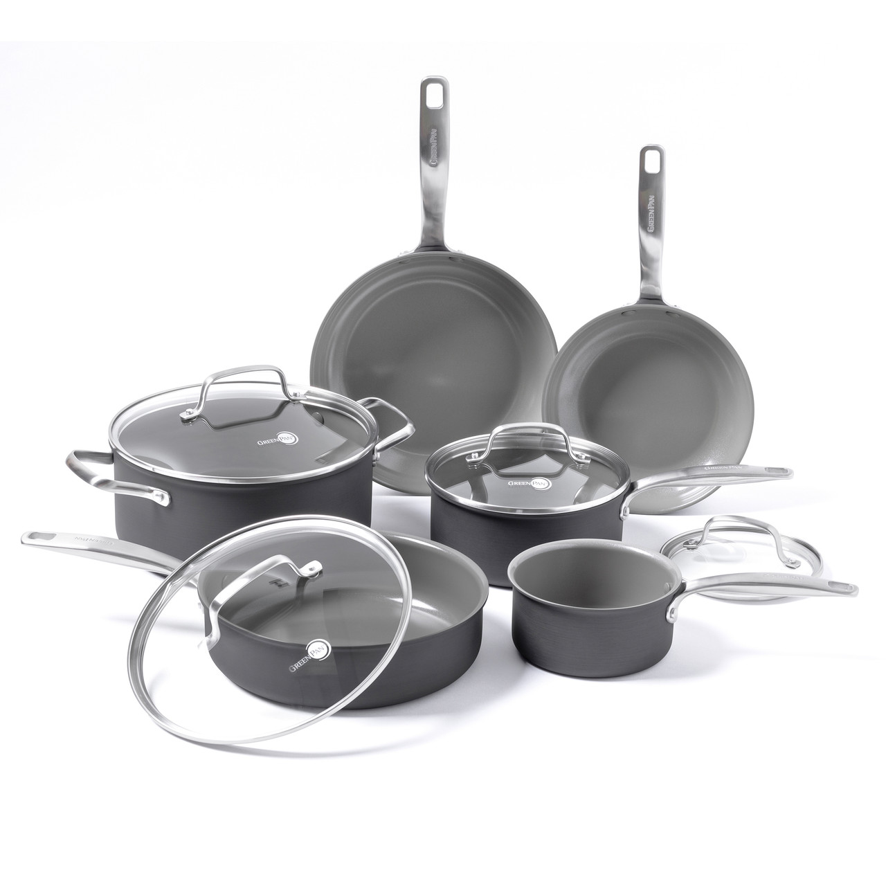 GreenPan Chatham Hard Anodized Healthy Ceramic Nonstick 5 Piece