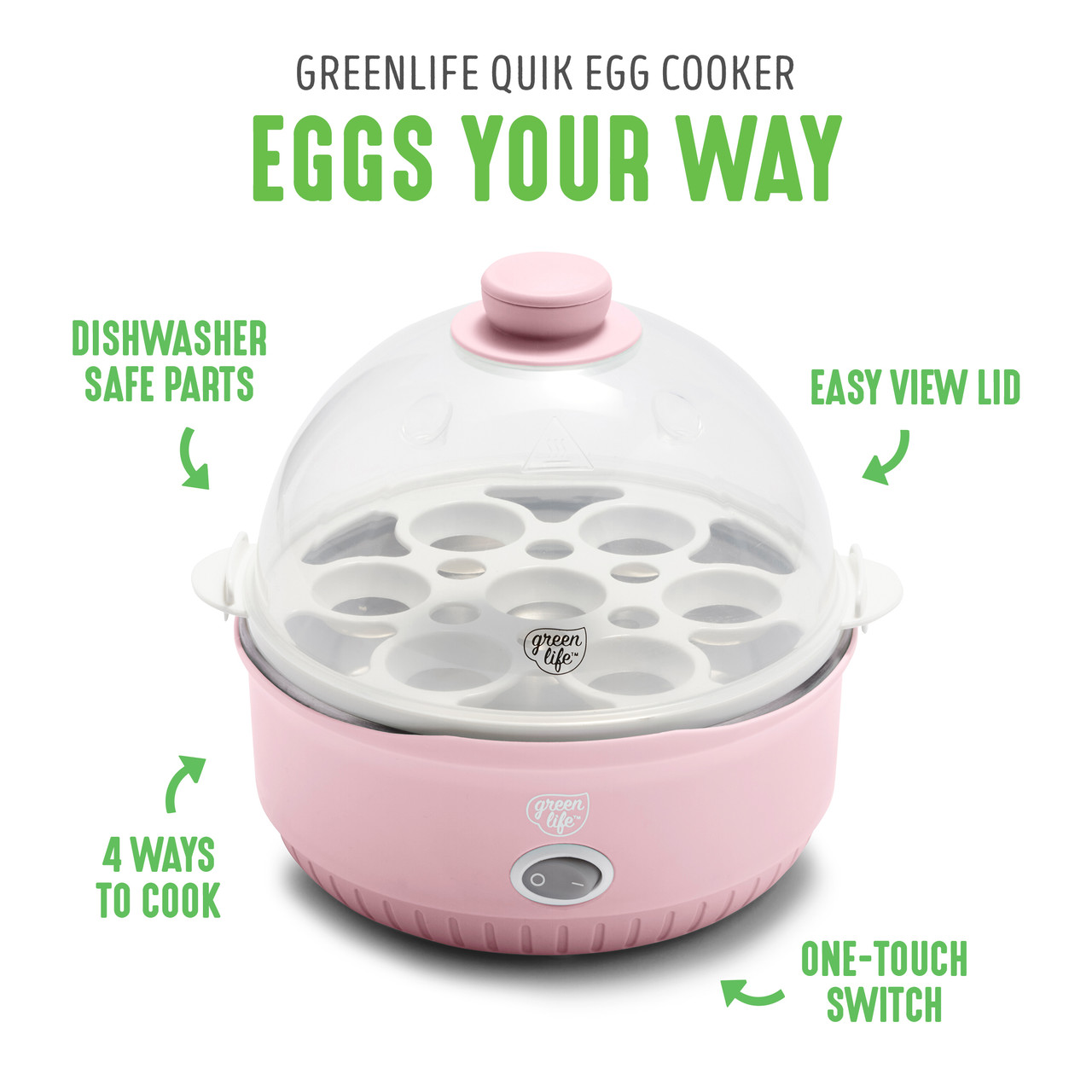 GreenLife Qwik Egg Cooker - Red