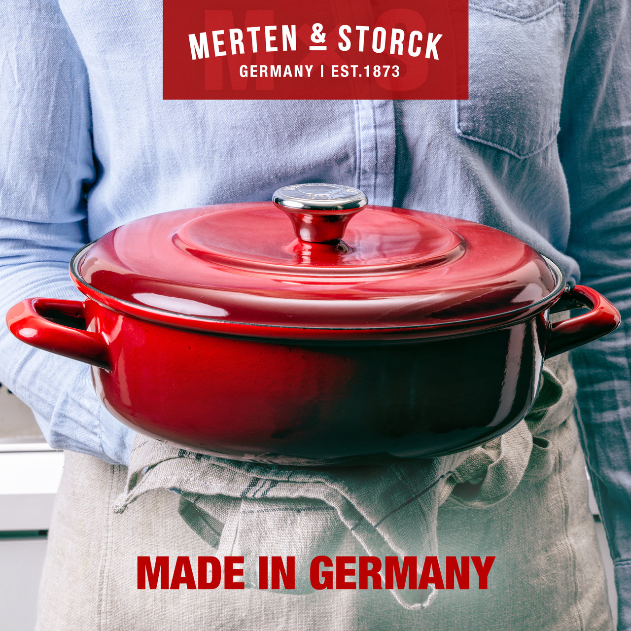 Merten & Storck German Enameled Iron 4 Quart Dutch Oven