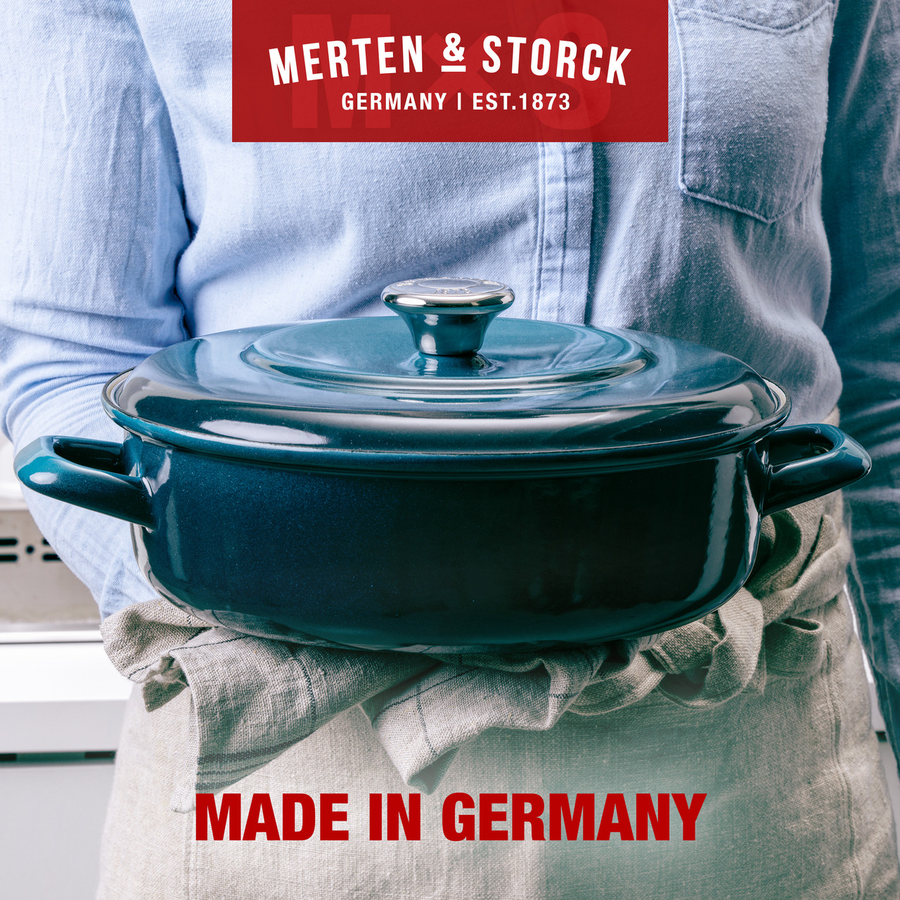 Merten & Storck German Enameled Iron 4 Quart Dutch Oven