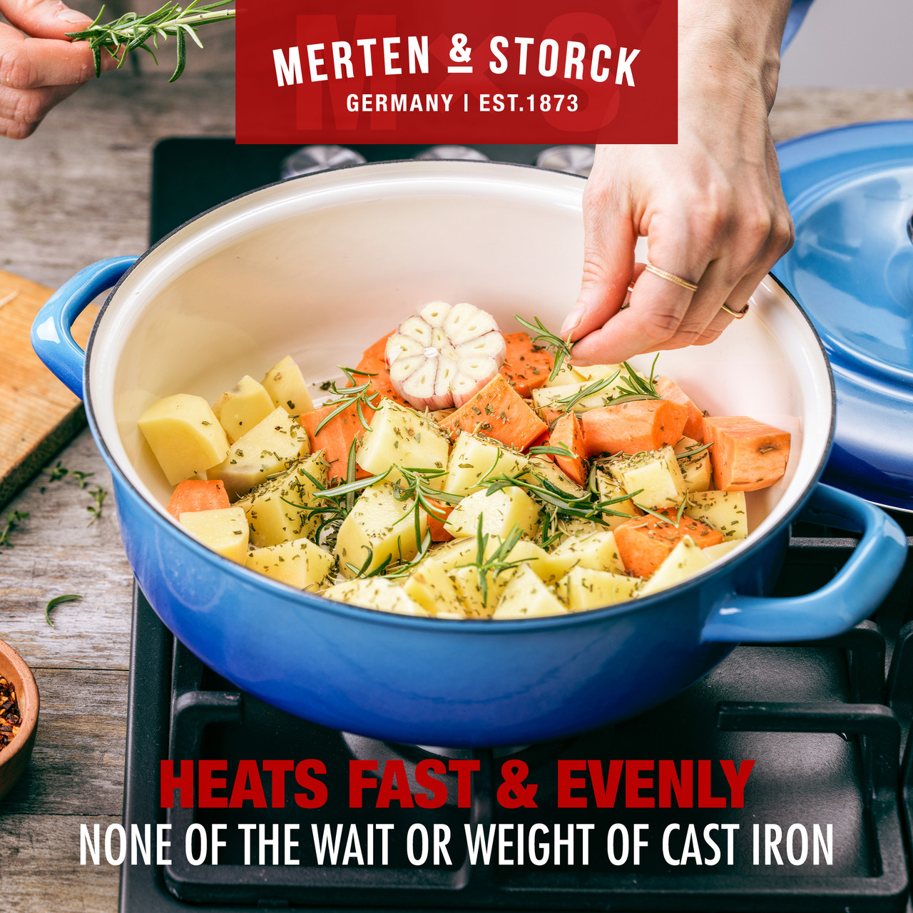 Merten & Storck German Enameled Iron 4 Quart Dutch Oven