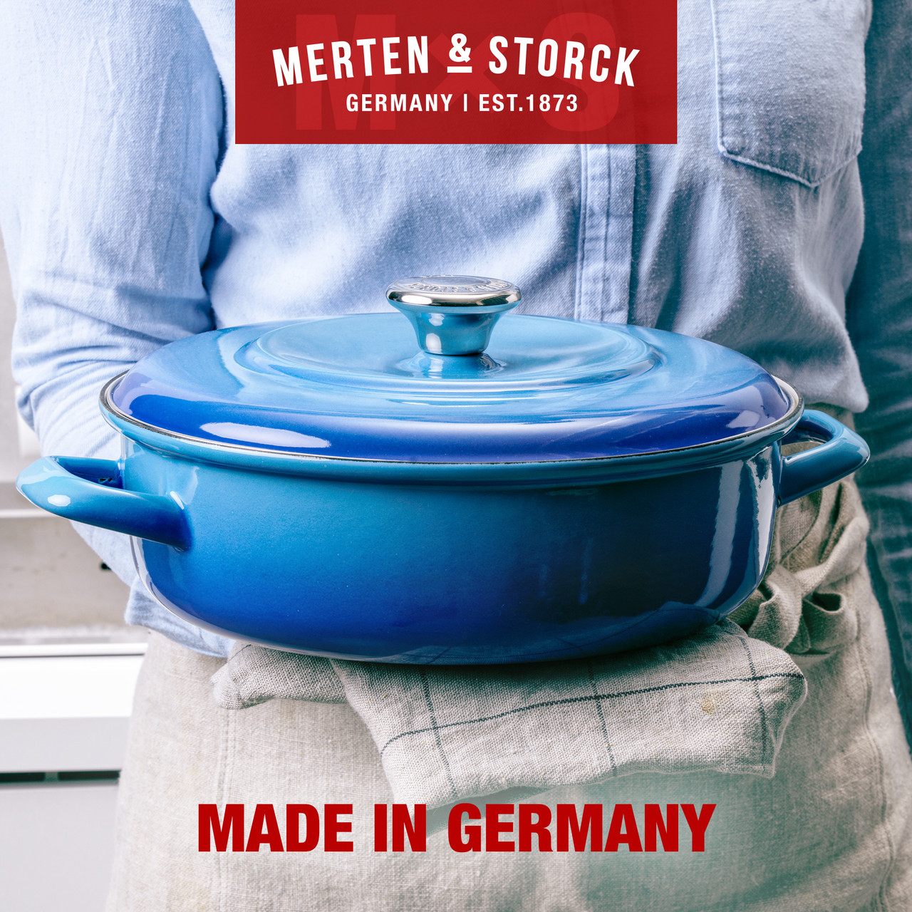 Merten & Storck Enameled Iron 1873 Dutch Oven, 5.3-Quart | Azure Blue