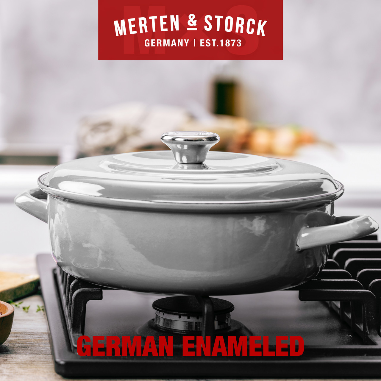Merten & Storck Enameled Iron 1873 Dutch Oven, 7-Quart | Cloud Gray