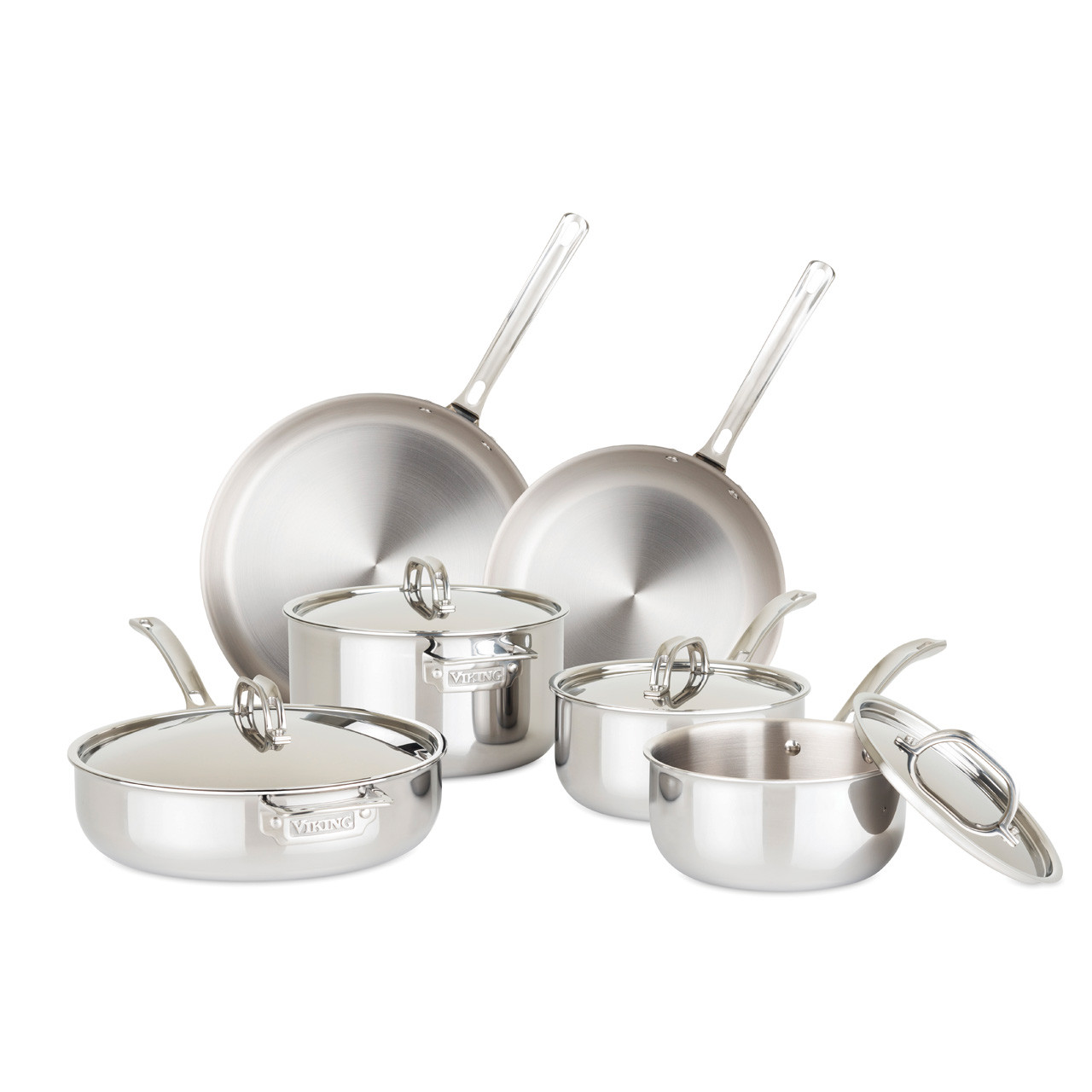 Viking Contemporary 3-Ply Stainless Steel 10-Piece Cookware Set