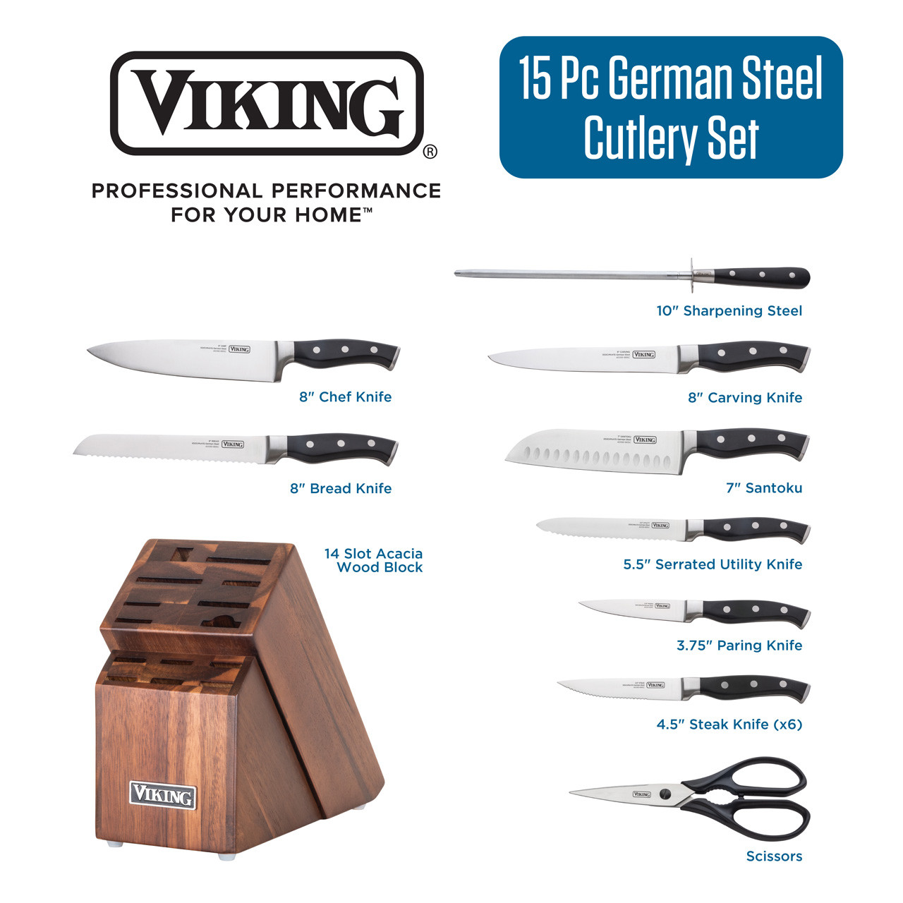 Viking 10-Piece True Forged Knife Block Set