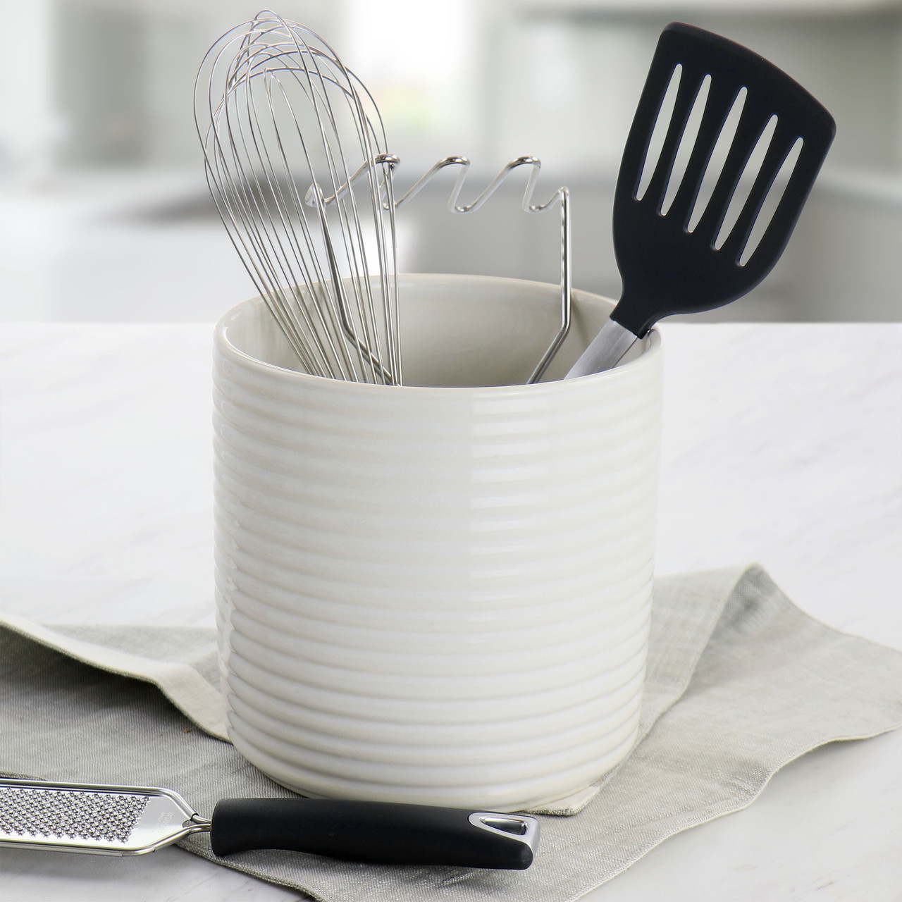 Martha Stewart Everyday Gray Silicone Kitchen Scraper Utensil