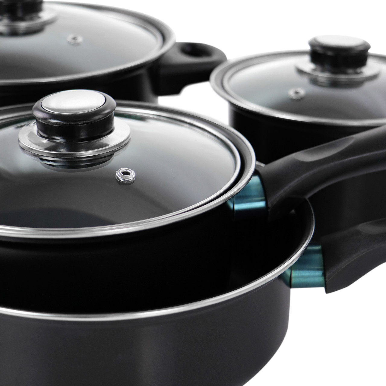 Gibson Home® Newton 7-Piece Black Carbon Steel Cookware Set