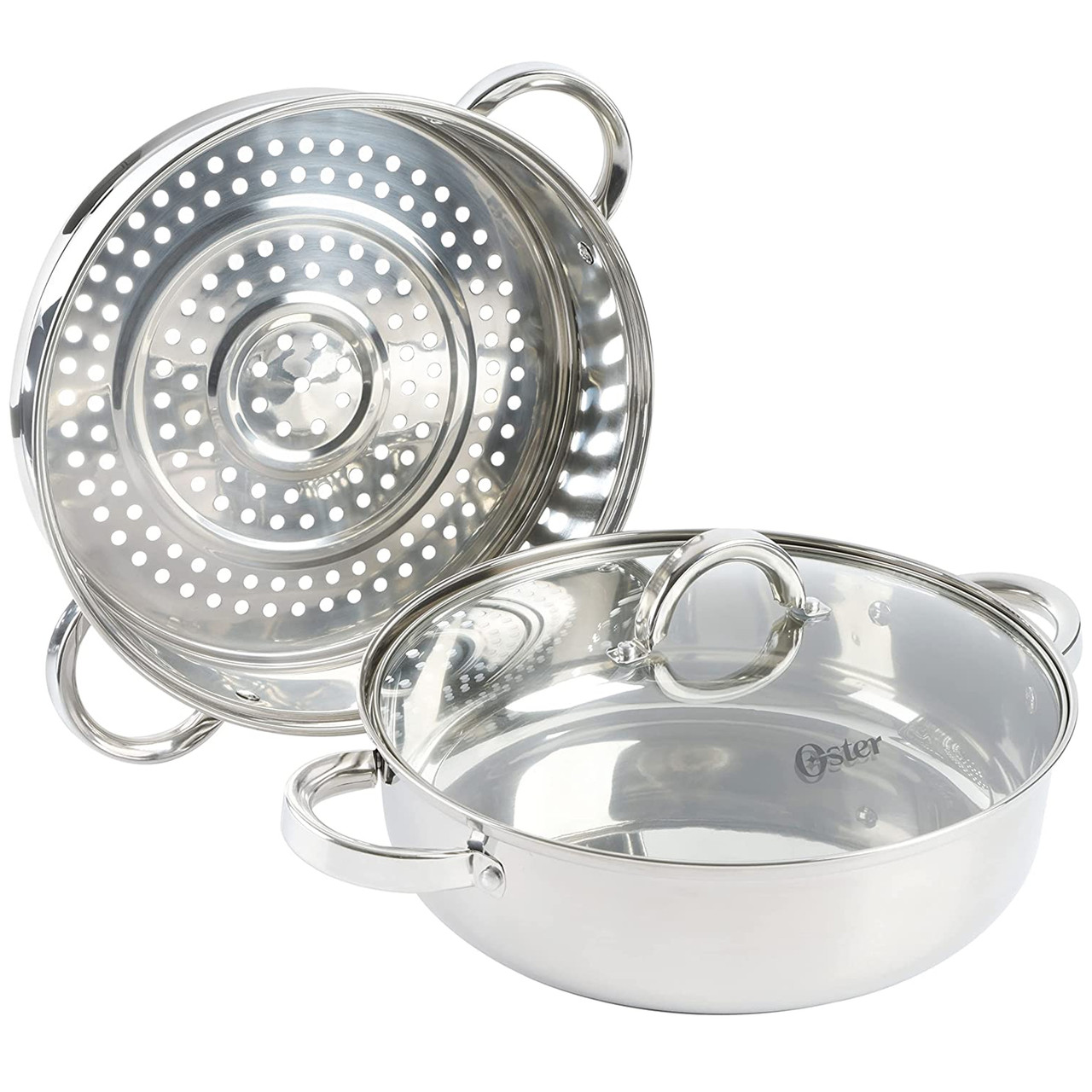 Sangerfield 5 qt. Stainless Steel Pasta Pot with Strainer Lid and Steamer  Basket