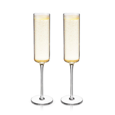 Laurel Crystal Champagne Glasses, 6.75 oz (Set of 2)