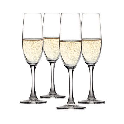 Salute Champagne Flute Glasses, 7.4 oz (Set of 4)