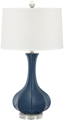 Ceramic blue finish table lamp