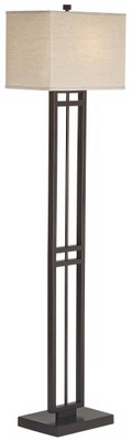 Metal rectangle bars Floor Lamp in bronze