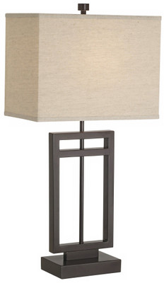 Metal rectangle bars Table Lamp in bronze