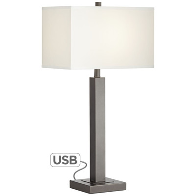 2 x 2 metal column in gun metal Table Lamp