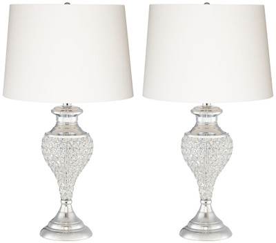 Chrome and glass crystals Table Lamp (set of 2)