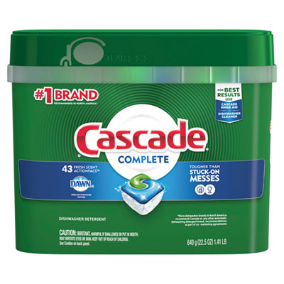 Cascade Complete ActionPacs, Fresh Scent, 22.5 oz Tub, 43/Tub (Case of 6)