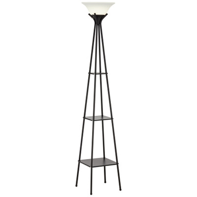 Tor-Metal and Poly with Shelves Floor Lamp