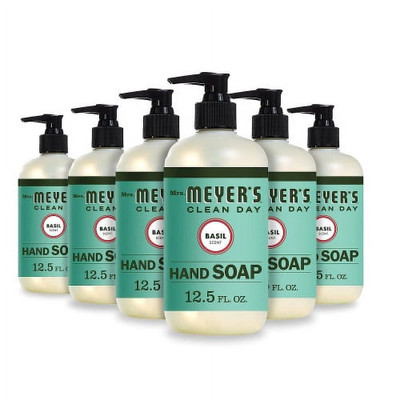 Mrs. Meyer's Clean Day 12.5 oz Hand Soap, Basil (Pack of 6)