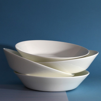 Lotus 9" Pasta Bowl Porcelain White (Set of 4)