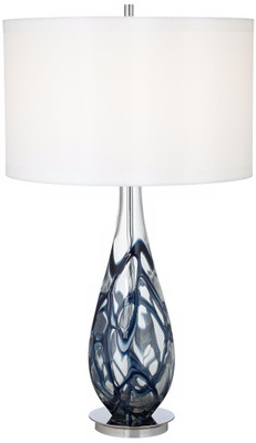 Painted Swirl Art Glass Table Lamp