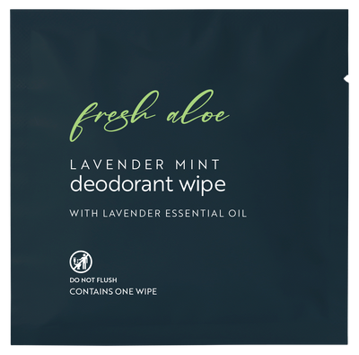 Individually Wrapped Luxury Deodorant Wipes, Lavender Mint (Case of 500)