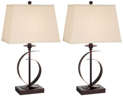 2 metal crescents Table Lamp (set of 2)