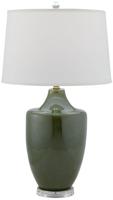 Olive green glazed ceramic Table Lamp