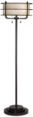 Metal Stick Lamp with Double Shade Floor Lamp