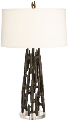 Black scaffolding faux wood Table Lamp