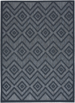 Inhaven Versatile Navy Blue Indoor/Outdoor Rug